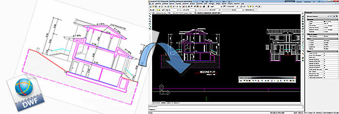 Convert DWF to DWG. DWF to AutoCAD. Import DWF to dwg